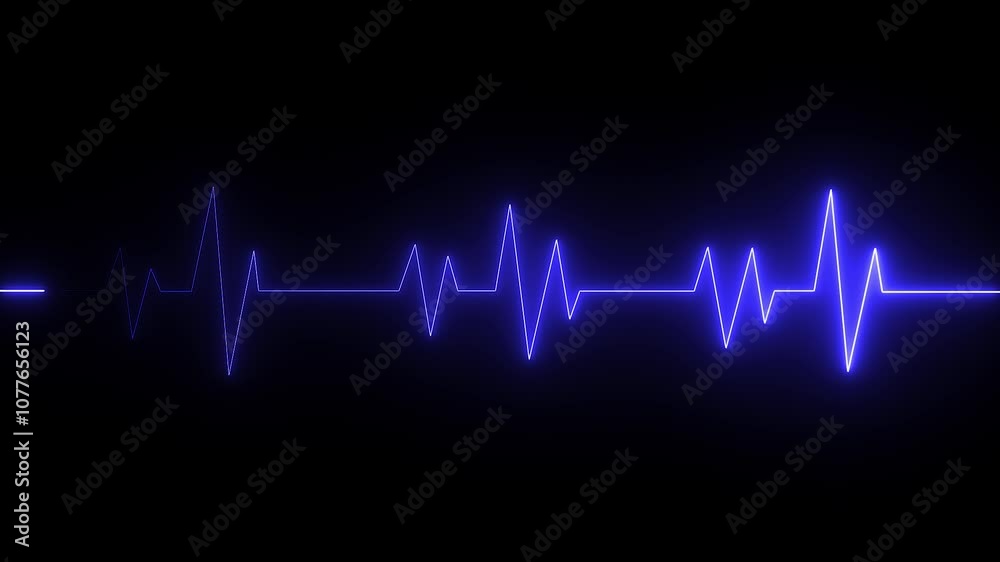 Cardiogram heartbeat pulse rate neon glowing video animation. Emergency ekg monitoring. loop motion animate 4k video footage. Abstract heartbeat. Cardiogram heartbeat pulse rate neon glowing video animation. Emergency ekg monitoring. loop motion animate 4k video footage. Abstract heartbeat.