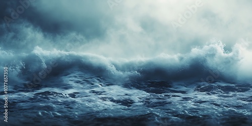 Dramatic Ocean Storm with Massive Waves and Dark Clouds