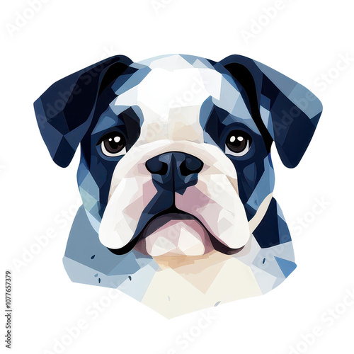 Captivating closeup of a bulldog showcasing its unique features against a clean white background. Perfect for dog lovers photo