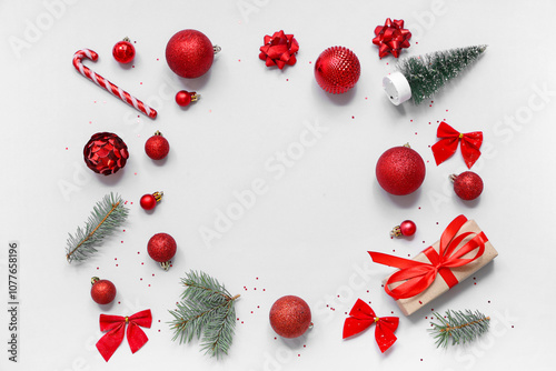 Frame made of Christmas bal...
