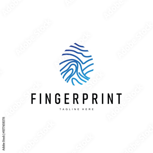 Simple and elegant modern identity fingerprint logo technology design for business branding