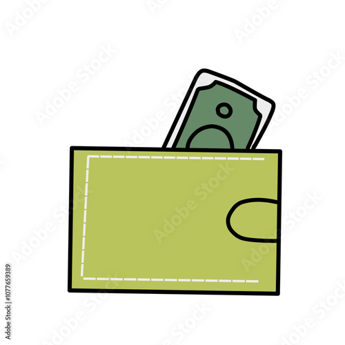 Wallet with money illustration