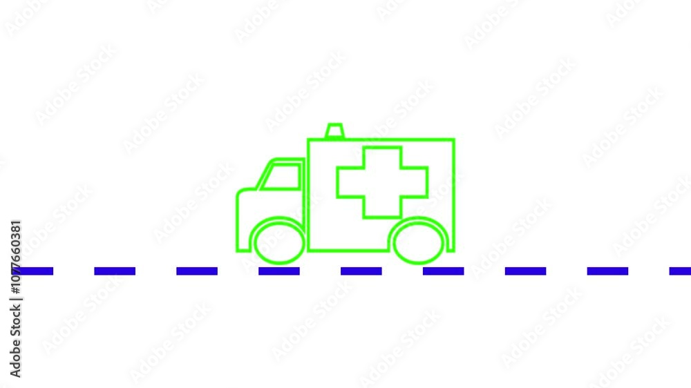 line moving car animation.Seamless loop HD video with alpha channel line moving car animation.Seamless loop HD video with alpha channel