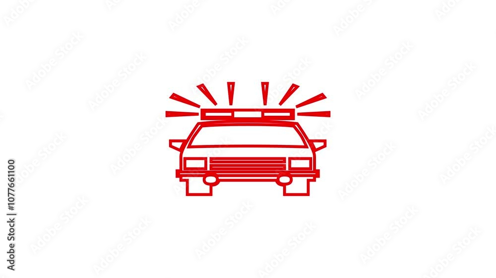 Car line icon green color on black background Car line icon green color on black background