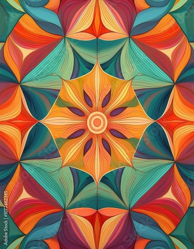 Abstract colorful floral design