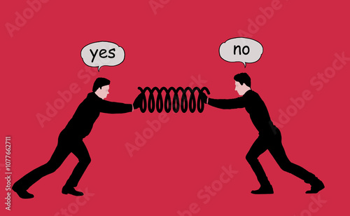 A spring is a metaphor for the idea of mediation. It cushions and attempts to smooth out arguments by the parties involved. This is a 3-d illustration about mediation.