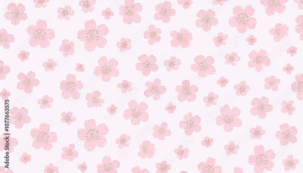 Delicate pink blossoms on white Delicate pink blossoms on white