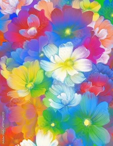 Colorful abstract flower art