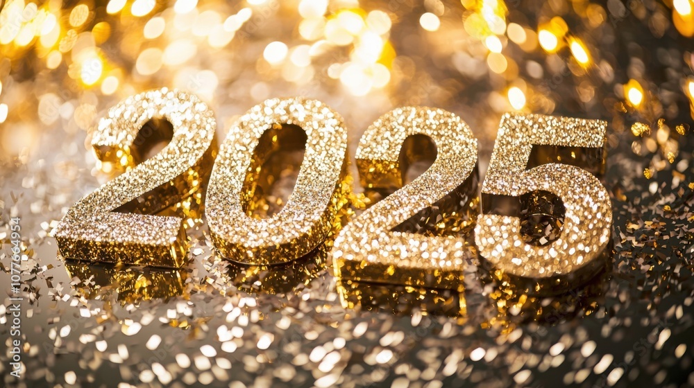 Sparkling 2025 New Year Celebration Theme Background