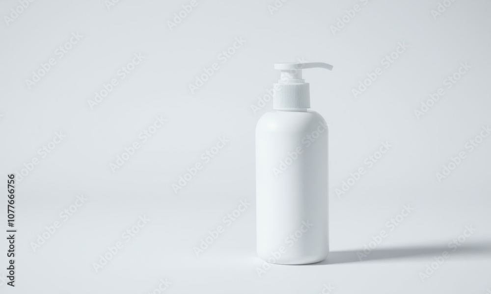plain white mockup bottle for facial cleanser on white background, showcasing minimalist design. Ideal for product presentations and branding plain white mockup bottle for facial cleanser on white background, showcasing minimalist design. Ideal for product presentations and branding