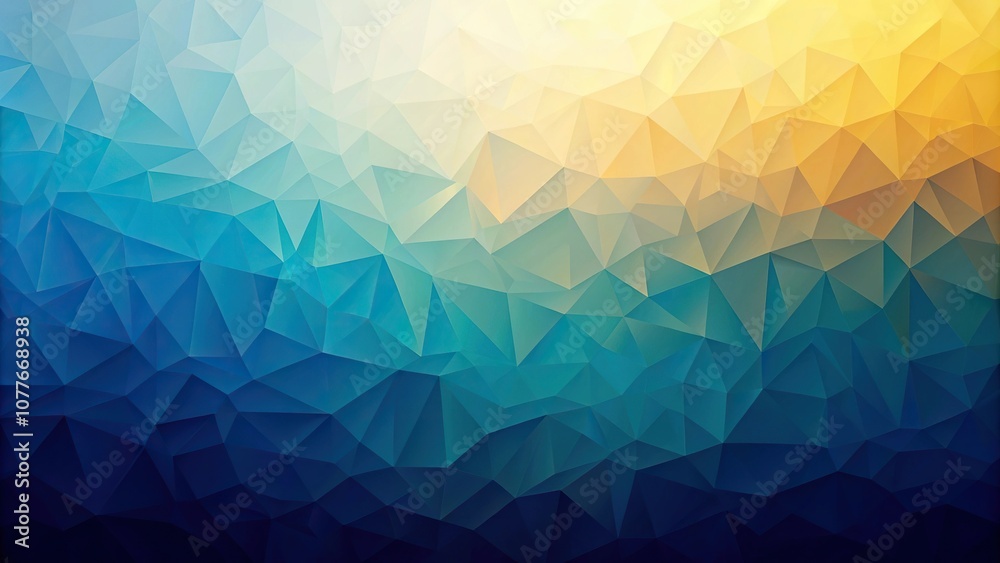 Fototapeta premium Crystalized gradient background from dark yellow to blue