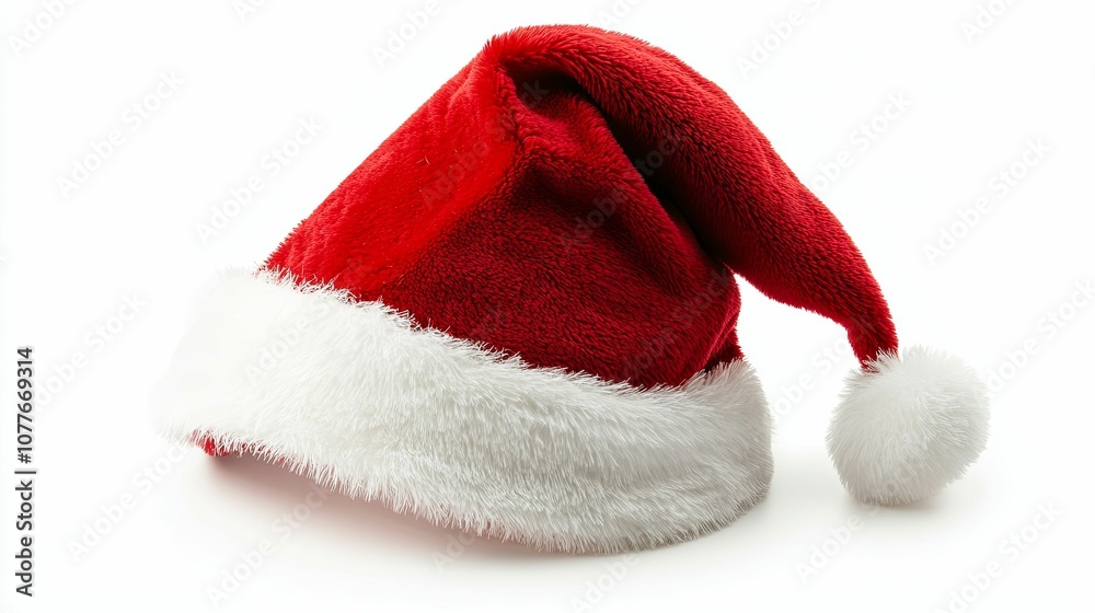 Red and White Santa Claus Hat with a Fur Pom Pom Red and White Santa Claus Hat with a Fur Pom Pom