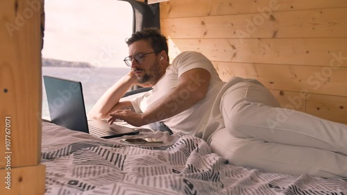 Vanlife Productivity Work from Anywhere by the Sea