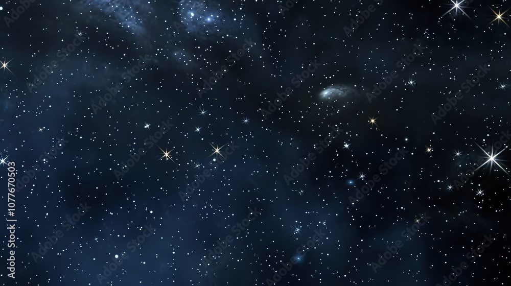 Fototapeta premium Panorama_with_many_stars_in_sky
