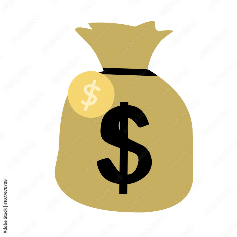 money bag flat vector icon money bag flat vector icon