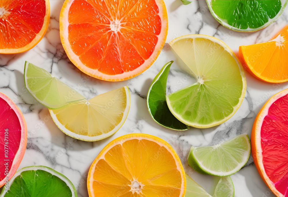 Citrus Fruit Slices Arranged in Gradient Citrus Fruit Slices Arranged in Gradient