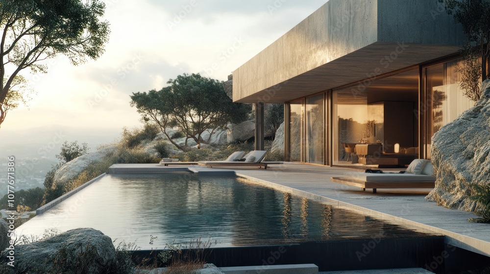 Fototapeta premium Modern Villa with Infinity Pool