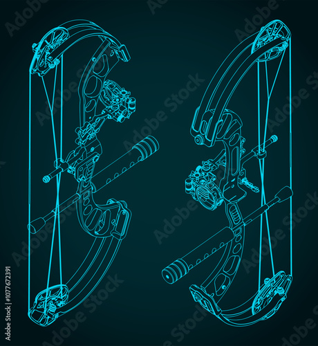 Compound bow isometric blueprints