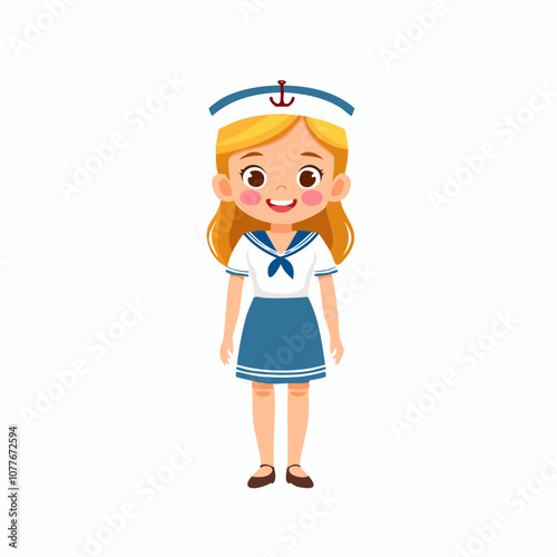Sailor Cute Worker Work Job Profession Professional Occupation Cartoon Character
