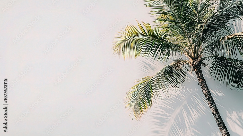 Isolated Coconut Palm Tree on a White Background, Perfect for Tropic-Themed Designs, Illustrations, and Nature-Inspired Projects in Stock Photography Isolated Coconut Palm Tree on a White Background, Perfect for Tropic-Themed Designs, Illustrations, and Nature-Inspired Projects in Stock Photography