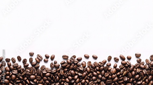 High-Quality Roasted Coffee Beans Isolated on White Background for Stock Photography, Perfect for Coffee Lovers, Cooks, and Retailers Seeking Premium Visuals