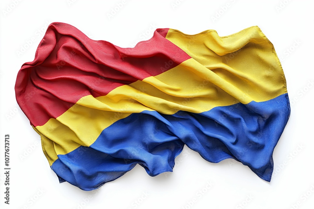 Crumpled Ukrainian Flag with Red, Yellow, and Blue Stripes Crumpled Ukrainian Flag with Red, Yellow, and Blue Stripes
