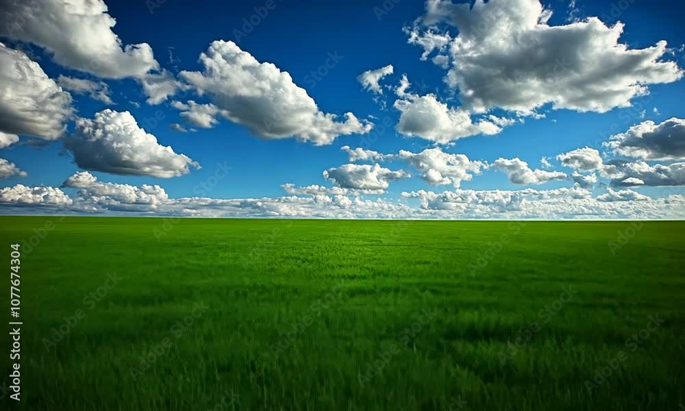 Green Field with Blue Sky
