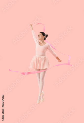 Young woman with ribbon doi...