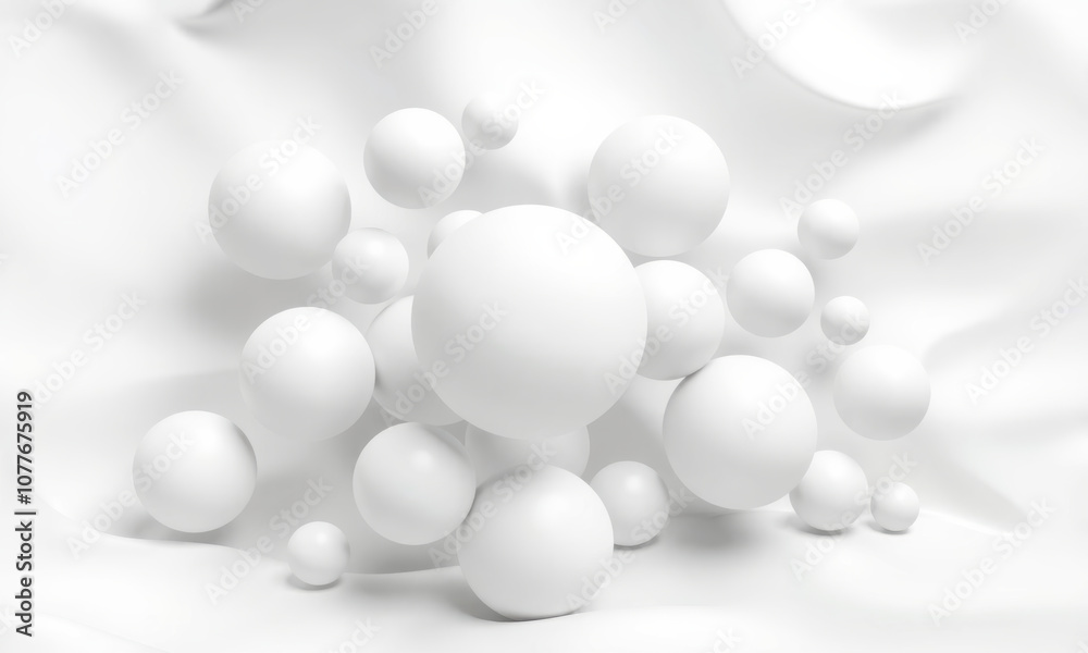 collection of white spheres on soft white background, creating serene and minimalist aesthetic. arrangement evokes sense of calm and simplicity collection of white spheres on soft white background, creating serene and minimalist aesthetic. arrangement evokes sense of calm and simplicity