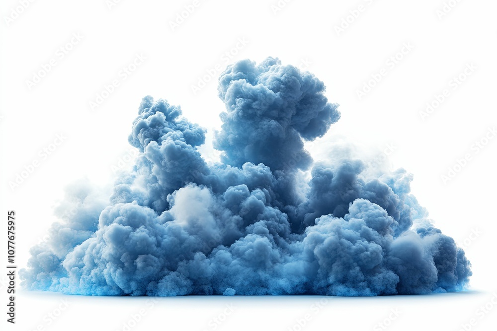 Blue Smoke Cloud Isolated on White Background Blue Smoke Cloud Isolated on White Background