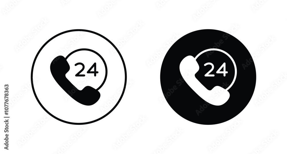 Obraz premium Customer service and support 24 hours icon