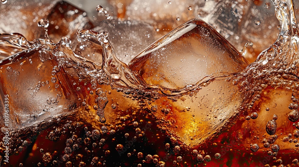 Close-up of Ice Cubes in Cola Close-up of Ice Cubes in Cola