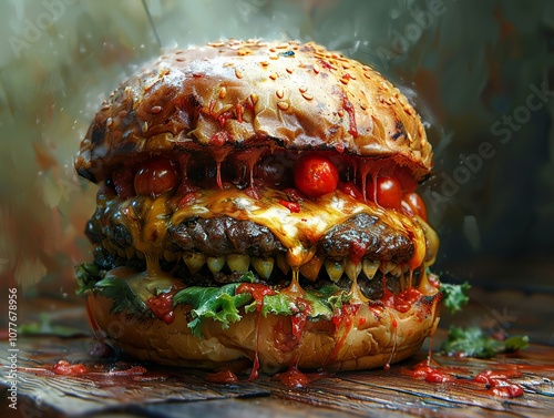 A Monster Burger: A Creepy and Delicious Halloween Treat photo