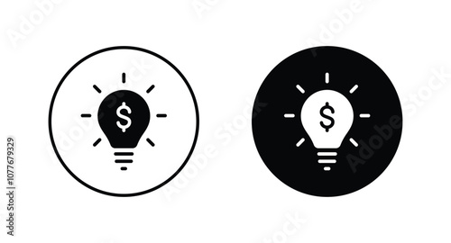 light bulb with dollar symbol icon vector	