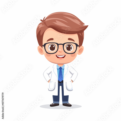 Scientist Cute Worker Work Job Profession Professional Occupation Cartoon Character
