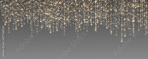 Christmas garland isolated on transparent background. Glowing colorful light bulbs with sparkles.Xmas, New Year, wedding or Birthday decor. Party event decoration. Winter holiday season element.