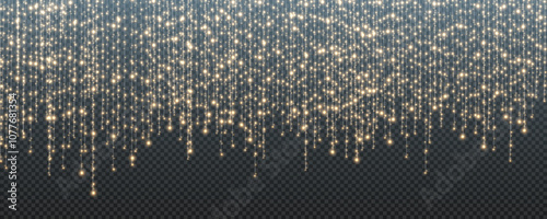 Christmas garland isolated on transparent background. Glowing colorful light bulbs with sparkles.Xmas, New Year, wedding or Birthday decor. Party event decoration. Winter holiday season element.