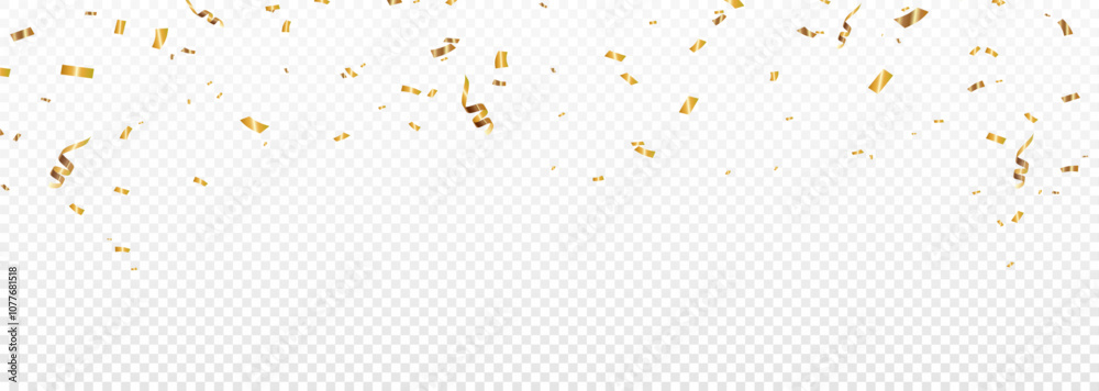 Confetti vector png. Golden confetti falls from the sky. Holiday, birthday. Sparkling confetti on a transparent background. Festive design element. Confetti vector png. Golden confetti falls from the sky. Holiday, birthday. Sparkling confetti on a transparent background. Festive design element.