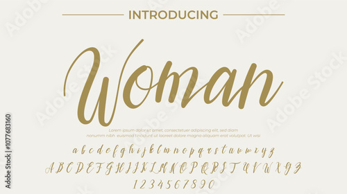 Woman Font Stylish brush painted an uppercase vector letters, alphabet, typeface