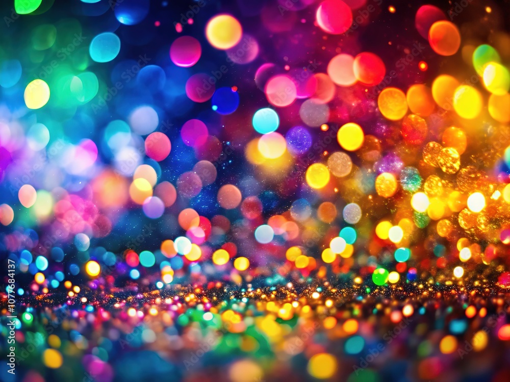 Naklejka premium A dynamic 4K colorful abstract bokeh transition background, ideal for elevating creative projects and visual effects, featuring vivid hues and smooth transitions for enhanced visuals.