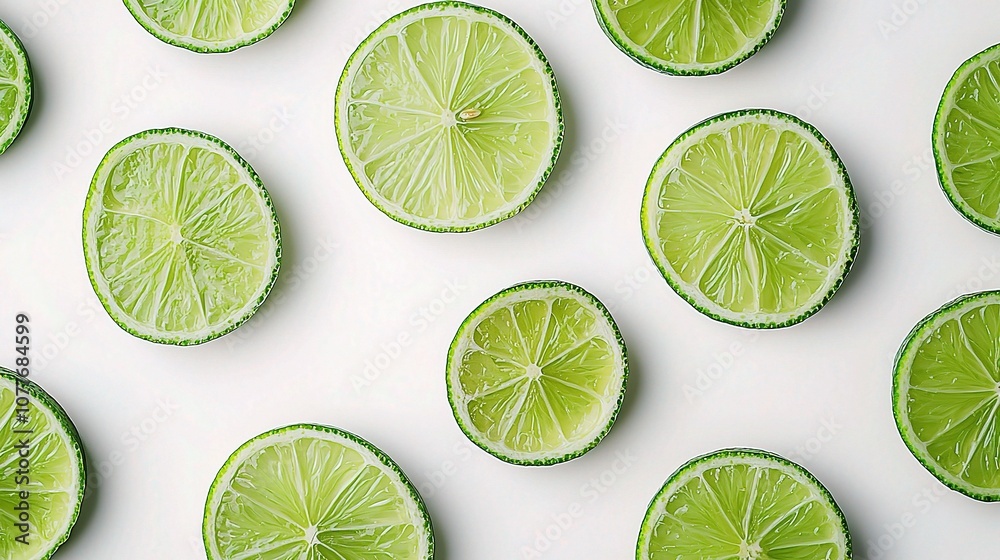 Fresh Lime Slices Isolated on White Background, Perfect for Culinary, Beverage, and Health-Related Themes in Stock Photography Fresh Lime Slices Isolated on White Background, Perfect for Culinary, Beverage, and Health-Related Themes in Stock Photography