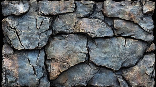 Close up of a rough, textured stone wall.