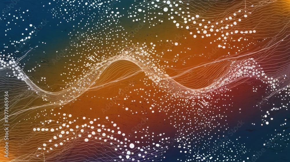 Fototapeta premium abstract background with dots waves and a gradient