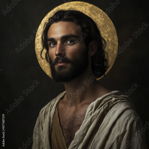 Portrait of Saint John the Baptist with Halo