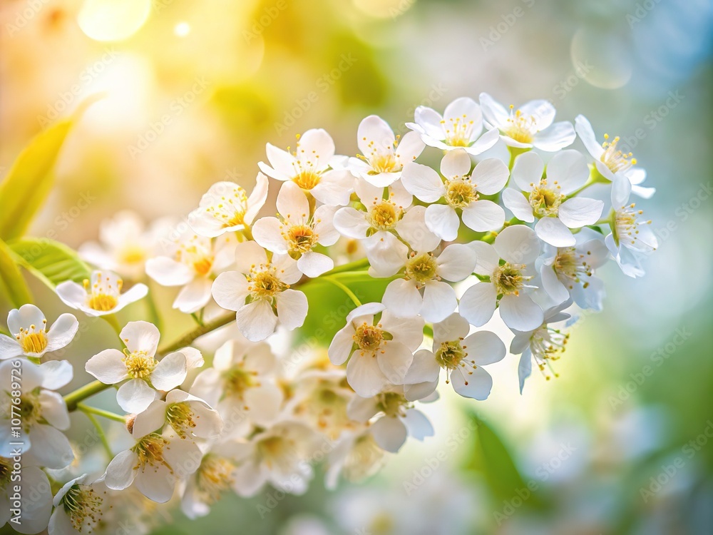 Bird cherry blooms: a cascade of white, signifying the arrival of spring. Bird cherry blooms: a cascade of white, signifying the arrival of spring.