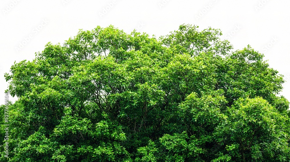 Lush Green Summer Trees Isolated on a White Background for Nature and Eco-Friendly Themes Lush Green Summer Trees Isolated on a White Background for Nature and Eco-Friendly Themes