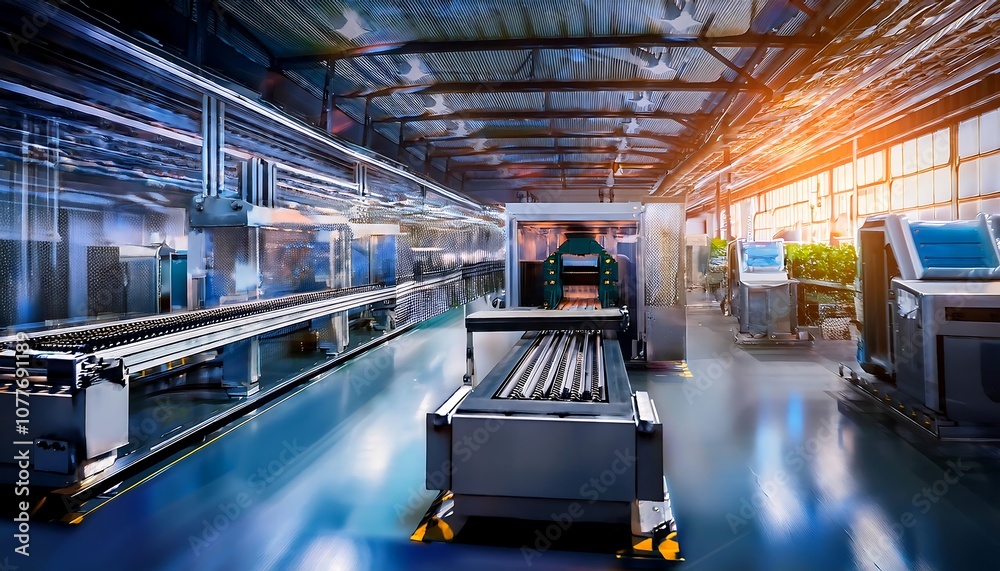 Modern Factory Machinery in Action Modern Factory Machinery in Action