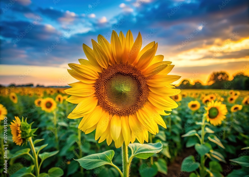 Naklejka premium Butlers Orchard's sunflower field, simple beauty.