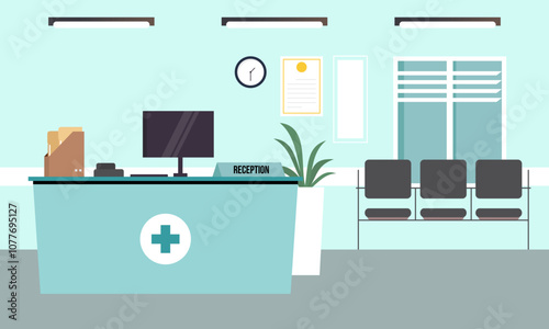 Hospital reception concept illustration vector