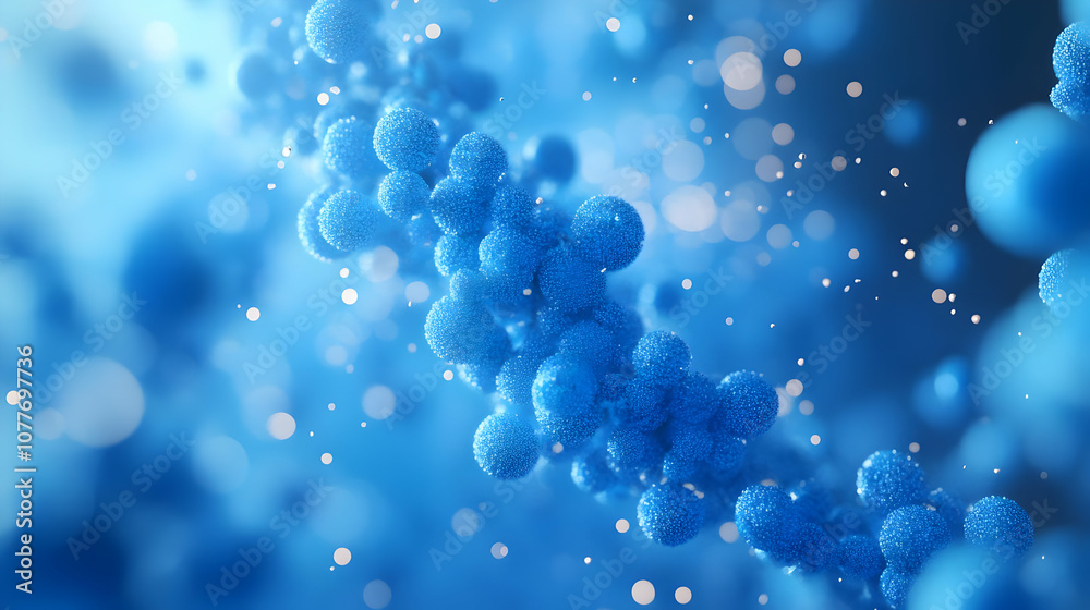 Abstract 3D Background with Blue Spheres Abstract 3D Background with Blue Spheres